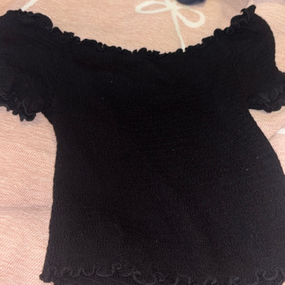 Black cropped Shirt